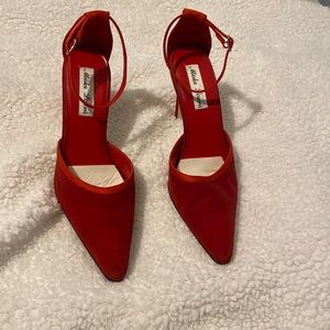 Mister Loren’s Red ankle strap pumps